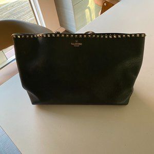 Valentino Rockstud Leather Tote in Black